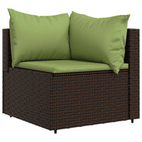 Thumbnail for 4-tlg. Garten-Lounge-Set mit Kissen Braun Poly Rattan