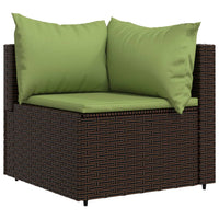 Thumbnail for 4-tlg. Garten-Lounge-Set mit Kissen Braun Poly Rattan