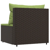 Thumbnail for Garten-Mittelsofa mit Kissen Braun Poly Rattan
