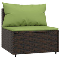 Thumbnail for Garten-Mittelsofas mit Kissen 2 Stk. Braun Poly Rattan