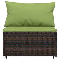 Thumbnail for Garten-Mittelsofas mit Kissen 2 Stk. Braun Poly Rattan