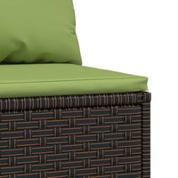 Thumbnail for Garten-Mittelsofas mit Kissen 2 Stk. Braun Poly Rattan