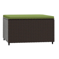 Thumbnail for Gartenhocker mit Kissen Braun Poly Rattan