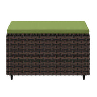 Thumbnail for Gartenhocker mit Kissen Braun Poly Rattan