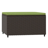 Thumbnail for Gartenhocker mit Kissen Braun Poly Rattan
