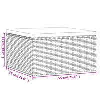 Thumbnail for Gartenhocker mit Kissen Braun Poly Rattan