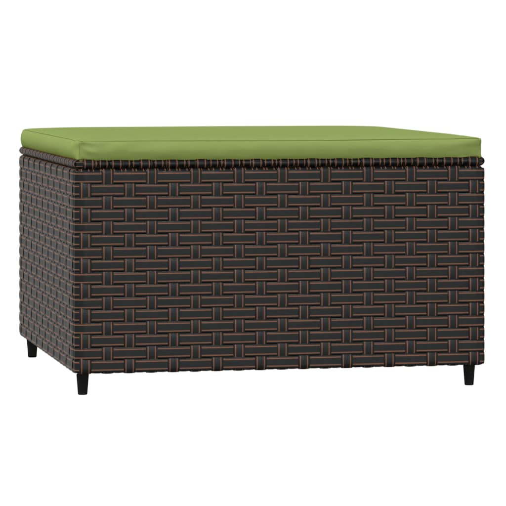 Gartenhocker mit Kissen 2 Stk. Braun Poly Rattan