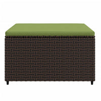 Thumbnail for Gartenhocker mit Kissen 2 Stk. Braun Poly Rattan