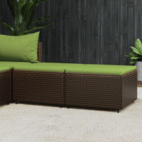 Thumbnail for Gartenhocker mit Kissen 2 Stk. Braun Poly Rattan