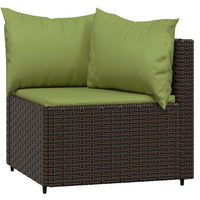 Thumbnail for Garten-Ecksofas mit Kissen 2 Stk. Braun Poly Rattan