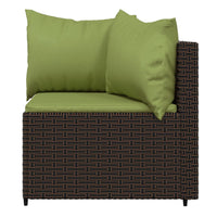 Thumbnail for Garten-Ecksofas mit Kissen 2 Stk. Braun Poly Rattan