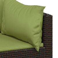 Thumbnail for Garten-Ecksofas mit Kissen 2 Stk. Braun Poly Rattan