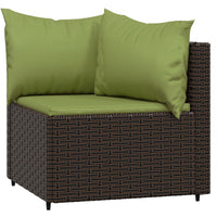 Thumbnail for 3-tlg. Garten-Lounge-Set mit Kissen Braun Poly Rattan