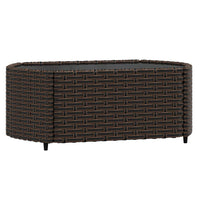Thumbnail for 3-tlg. Garten-Lounge-Set mit Kissen Braun Poly Rattan