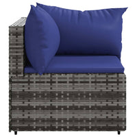 Thumbnail for Garten-Ecksofa mit Kissen Grau Poly Rattan