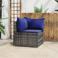 Thumbnail for Garten-Ecksofa mit Kissen Grau Poly Rattan