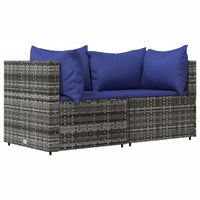 Thumbnail for Garten-Ecksofas mit Kissen 2 Stk. Grau Poly Rattan