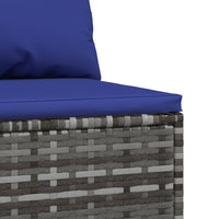 Thumbnail for Garten-Mittelsofa mit Kissen Grau Poly Rattan