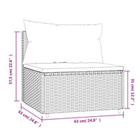 Thumbnail for Garten-Mittelsofa mit Kissen Grau Poly Rattan