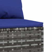 Thumbnail for 3-tlg. Garten-Lounge-Set mit Kissen Grau Poly Rattan