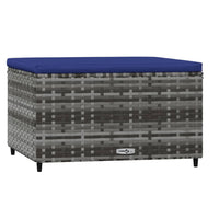 Thumbnail for Gartenhocker mit Kissen Grau Poly Rattan
