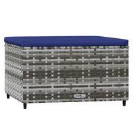 Thumbnail for Gartenhocker mit Kissen 2 Stk. Grau Poly Rattan