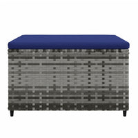 Thumbnail for Gartenhocker mit Kissen 2 Stk. Grau Poly Rattan