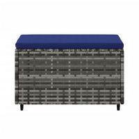 Thumbnail for Gartenhocker mit Kissen 2 Stk. Grau Poly Rattan