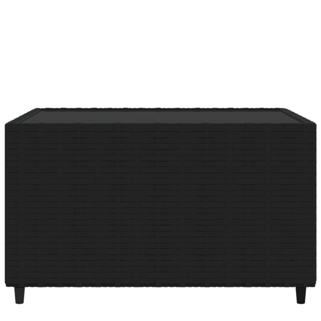 Garten-Couchtisch Quadratisch Schwarz 50x50x30 cm Poly Rattan