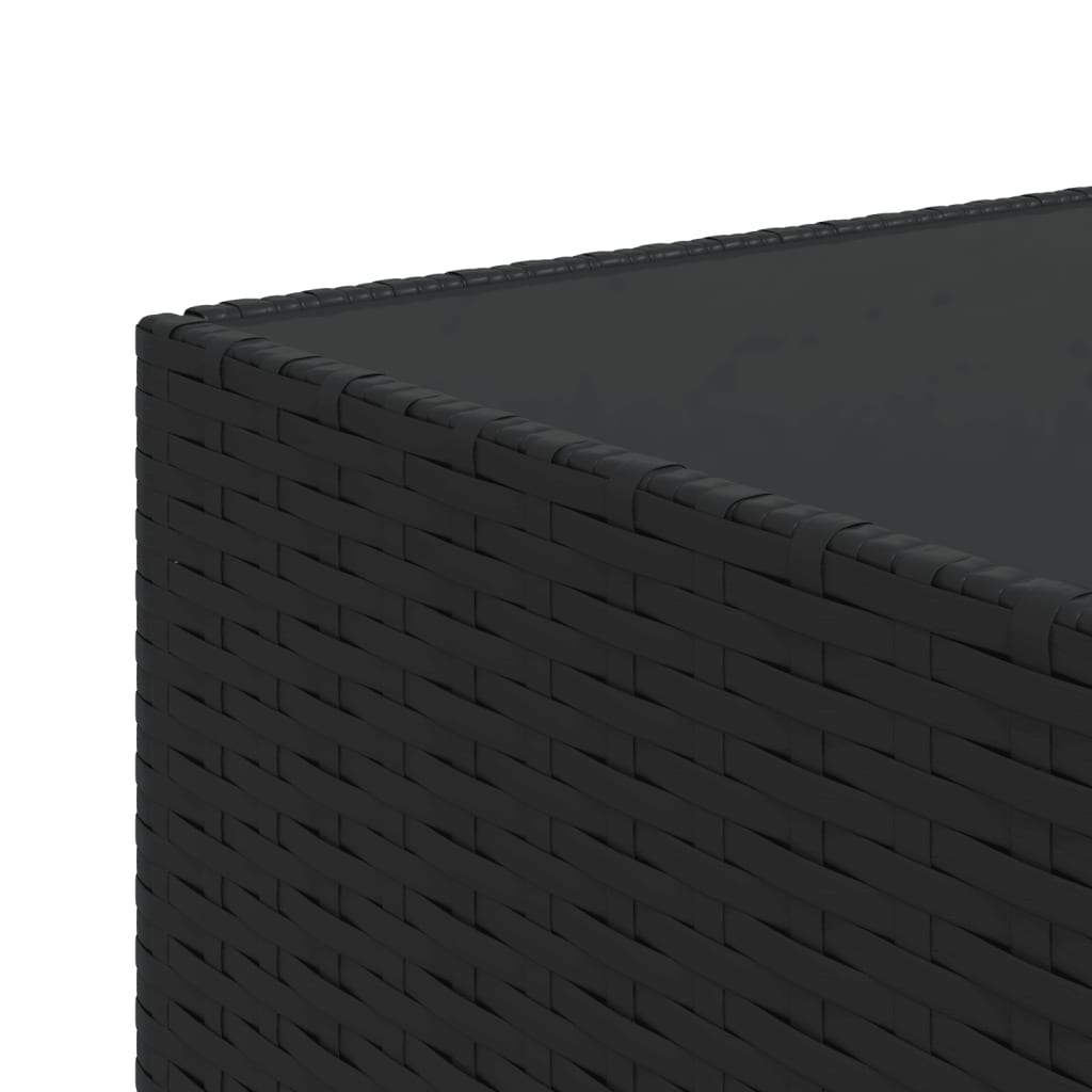 Garten-Couchtisch Quadratisch Schwarz 50x50x30 cm Poly Rattan