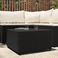Thumbnail for Garten-Couchtisch Quadratisch Schwarz 50x50x30 cm Poly Rattan