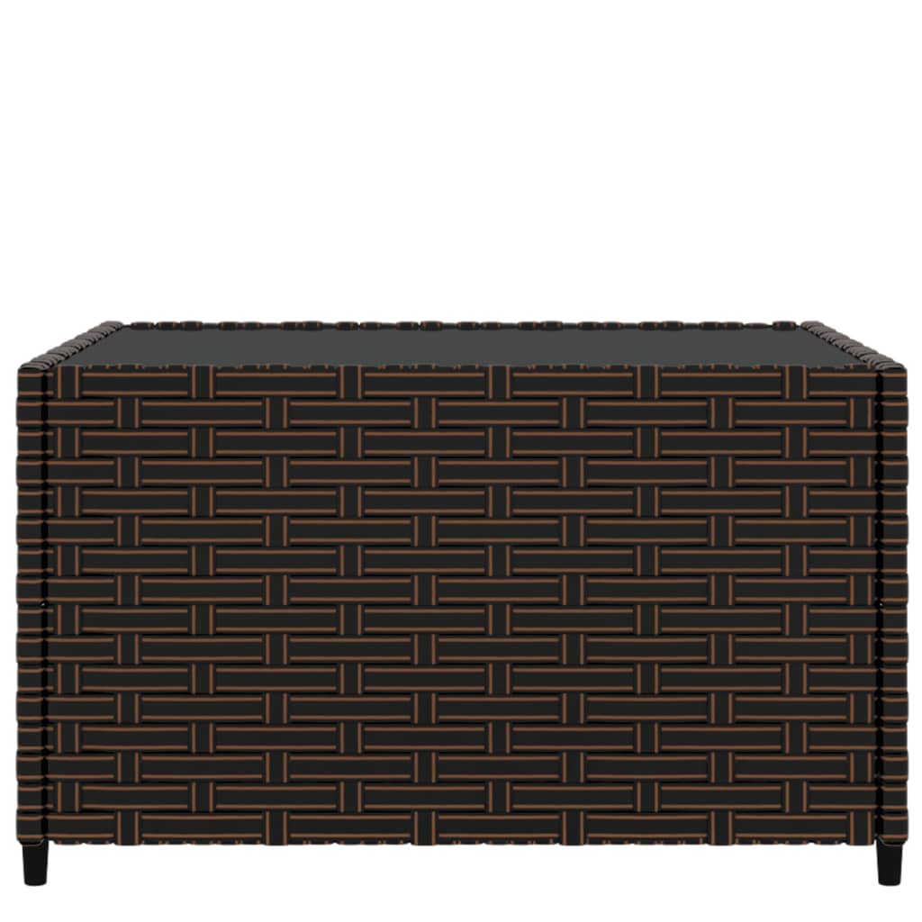 Garten-Couchtisch Quadratisch Braun 50x50x30 cm Poly Rattan