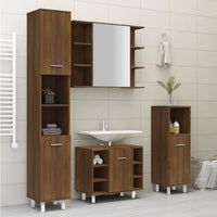 Thumbnail for Badschrank Braun Eichen-Optik 30x30x179 cm Holzwerkstoff