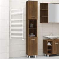 Thumbnail for Badschrank Braun Eichen-Optik 30x30x179 cm Holzwerkstoff