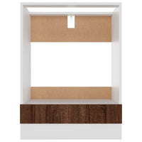Thumbnail for Herdumbauschrank Braun Eichen-Optik 60x46x81,5 cm Holzwerkstoff