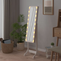 Thumbnail for Standspiegel mit LED Weiß 34x37x146 cm