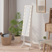 Thumbnail for Standspiegel mit LED Weiß 34x37x146 cm
