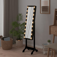 Thumbnail for Standspiegel mit LED Schwarz 34x37x146 cm