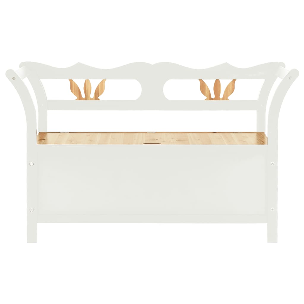 Sitzbank Weiß 107x45x75,5 cm Massivholz Tanne