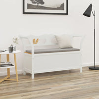 Thumbnail for Sitzbank Weiß 107x45x75,5 cm Massivholz Tanne