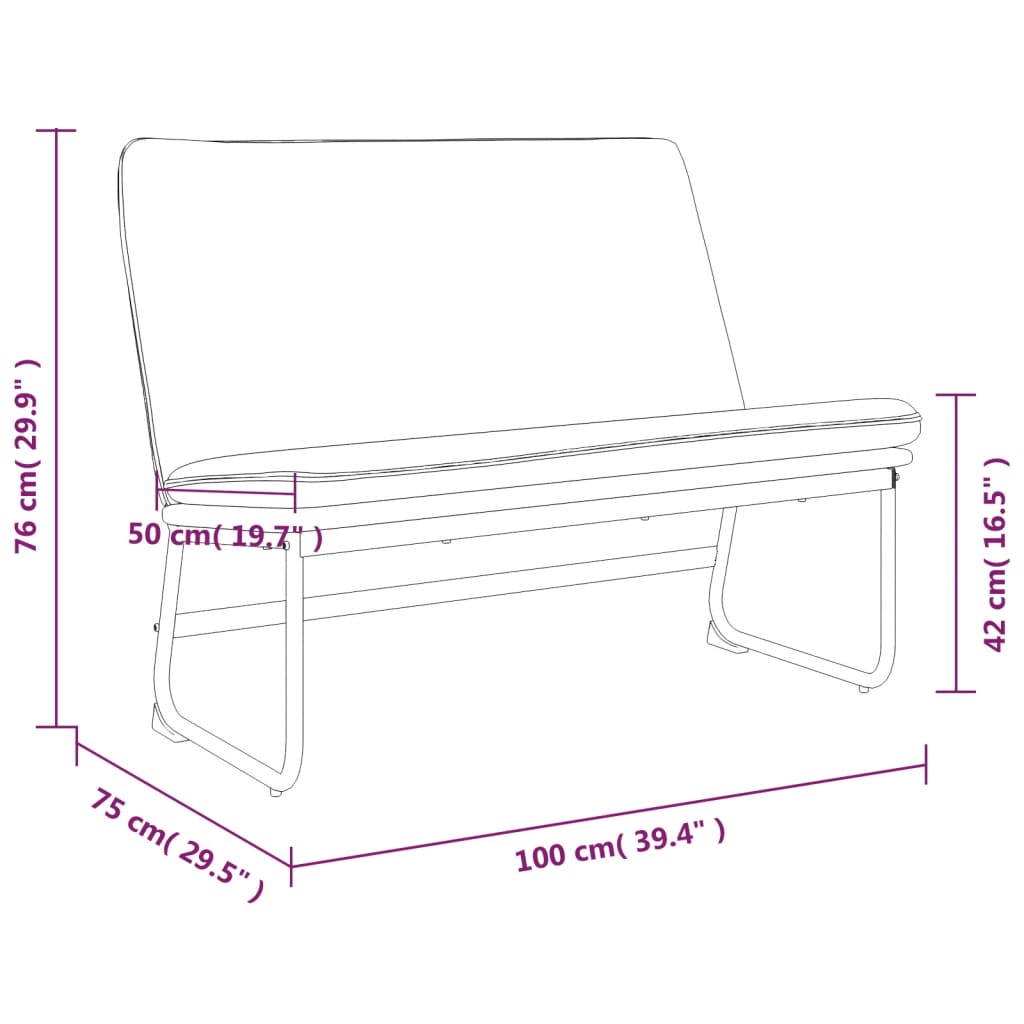 Sitzbank Hellgrau 100x75x76 cm Stoff