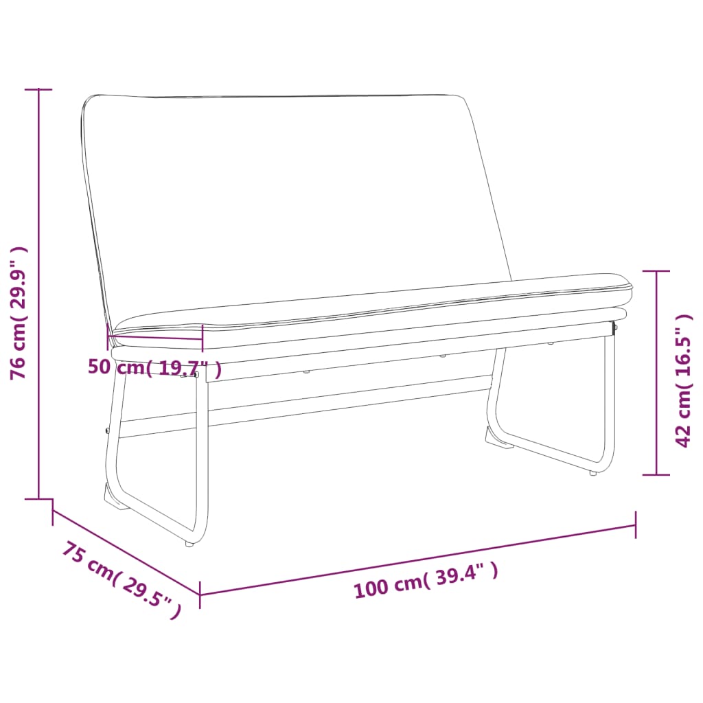 Sitzbank Dunkelgrau 100x75x76 cm Stoff