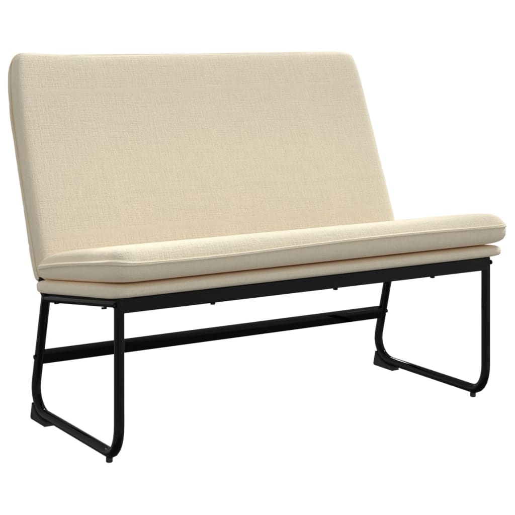 Sitzbank Creme 100x75x76 cm Stoff