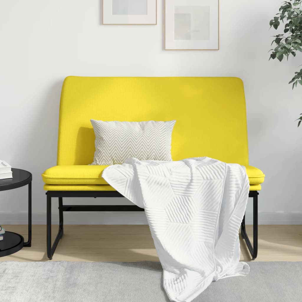 Sitzbank Hellgelb 100x75x76 cm Stoff