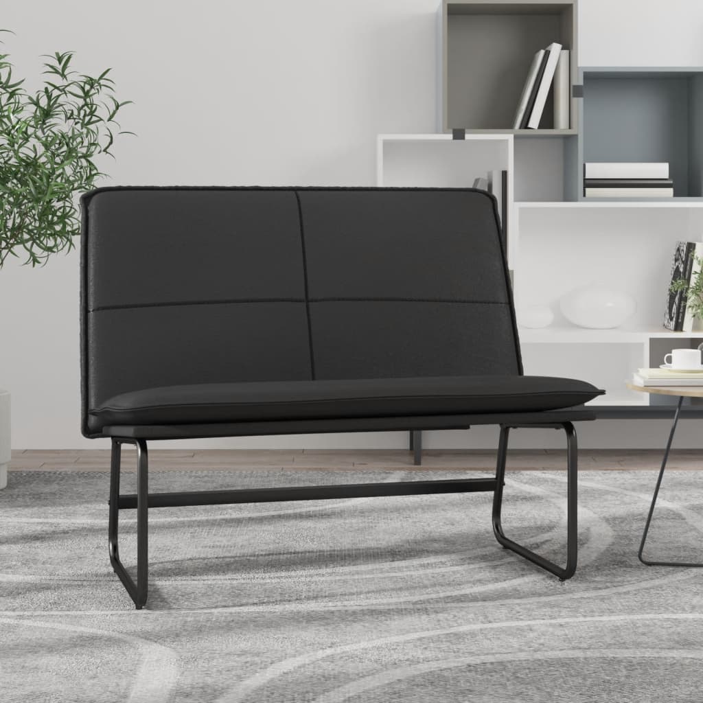 Sitzbank Schwarz 100x75x76 cm Kunstleder