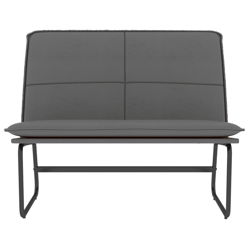 Sitzbank Grau 100x75x76 cm Kunstleder