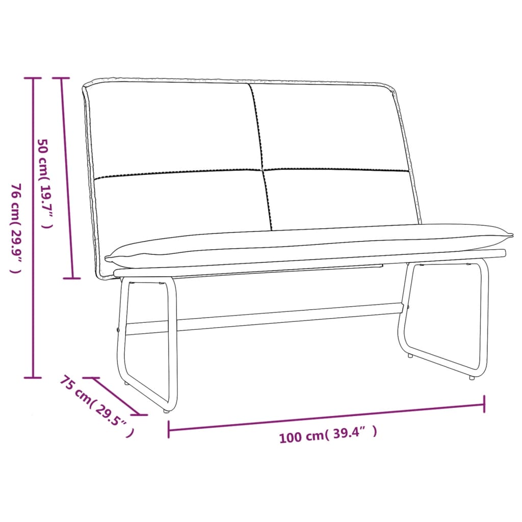Sitzbank Cappuccino-Braun 100x75x76 cm Kunstleder