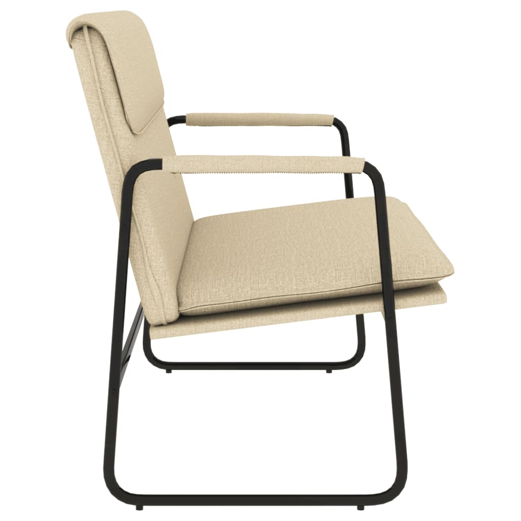 Sitzbank Creme 100x64x80 cm Stoff