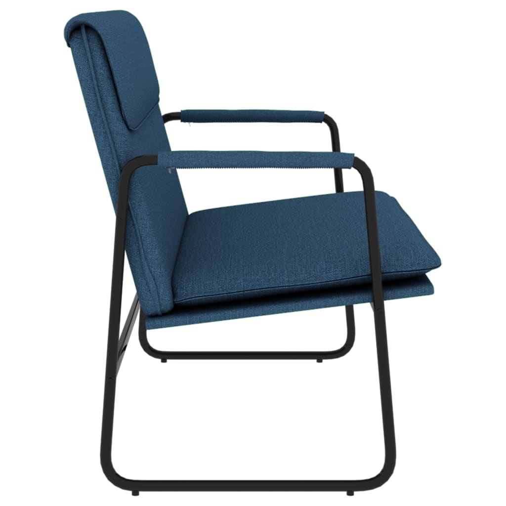 Sitzbank Blau 100x64x80 cm Stoff