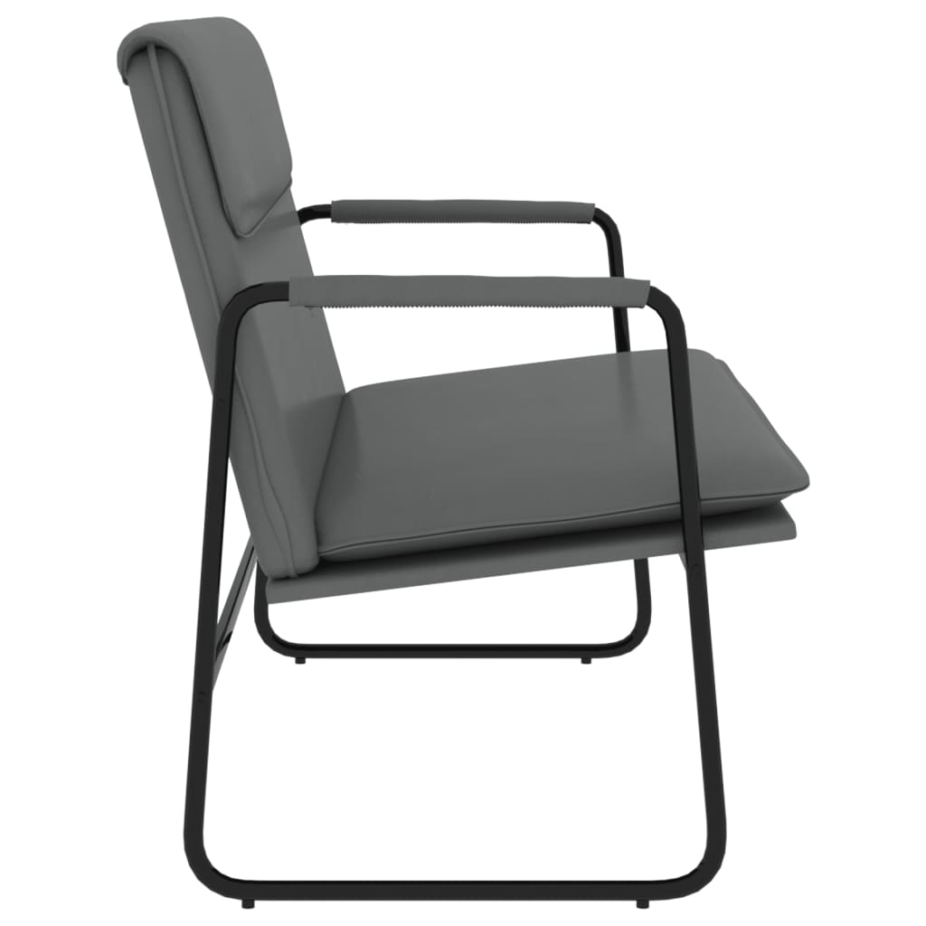 Sitzbank Grau 100x64x80 cm Kunstleder